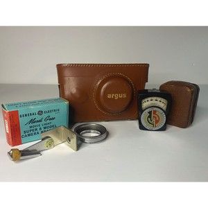 1940 Argus C3 Brick 35mm Film Rangefinder Camera Leather Case Cintar Lens BUNDLE